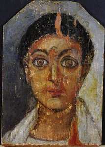 Fayum-portrett av en ung mann, 2.-3. århundre (enkaustisk voks på tre)